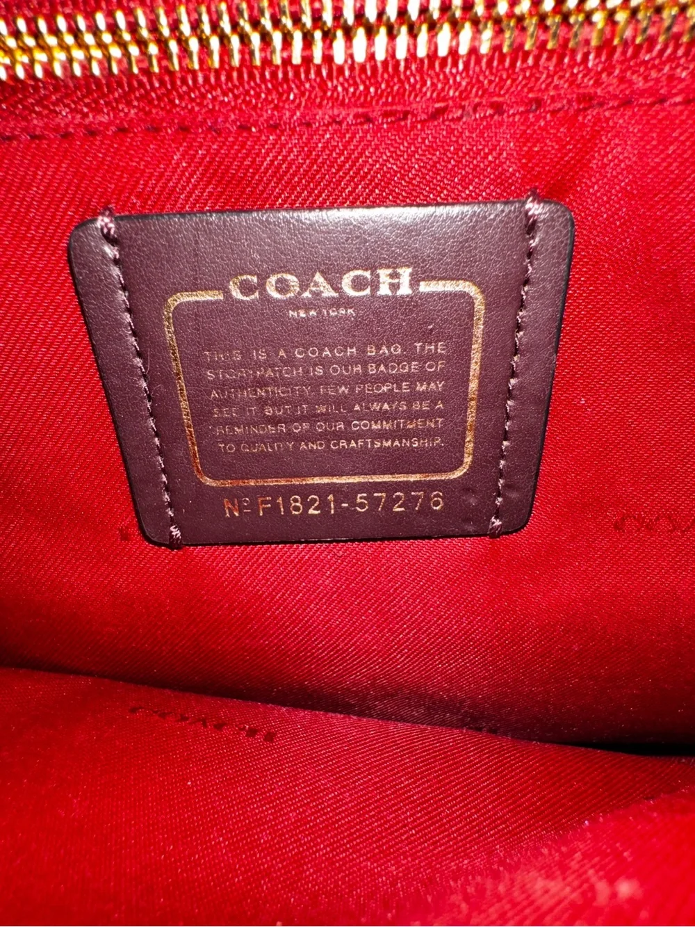Coach Brooklyn Carryall 34 Oxblood Pebble Leather Bag 57276
